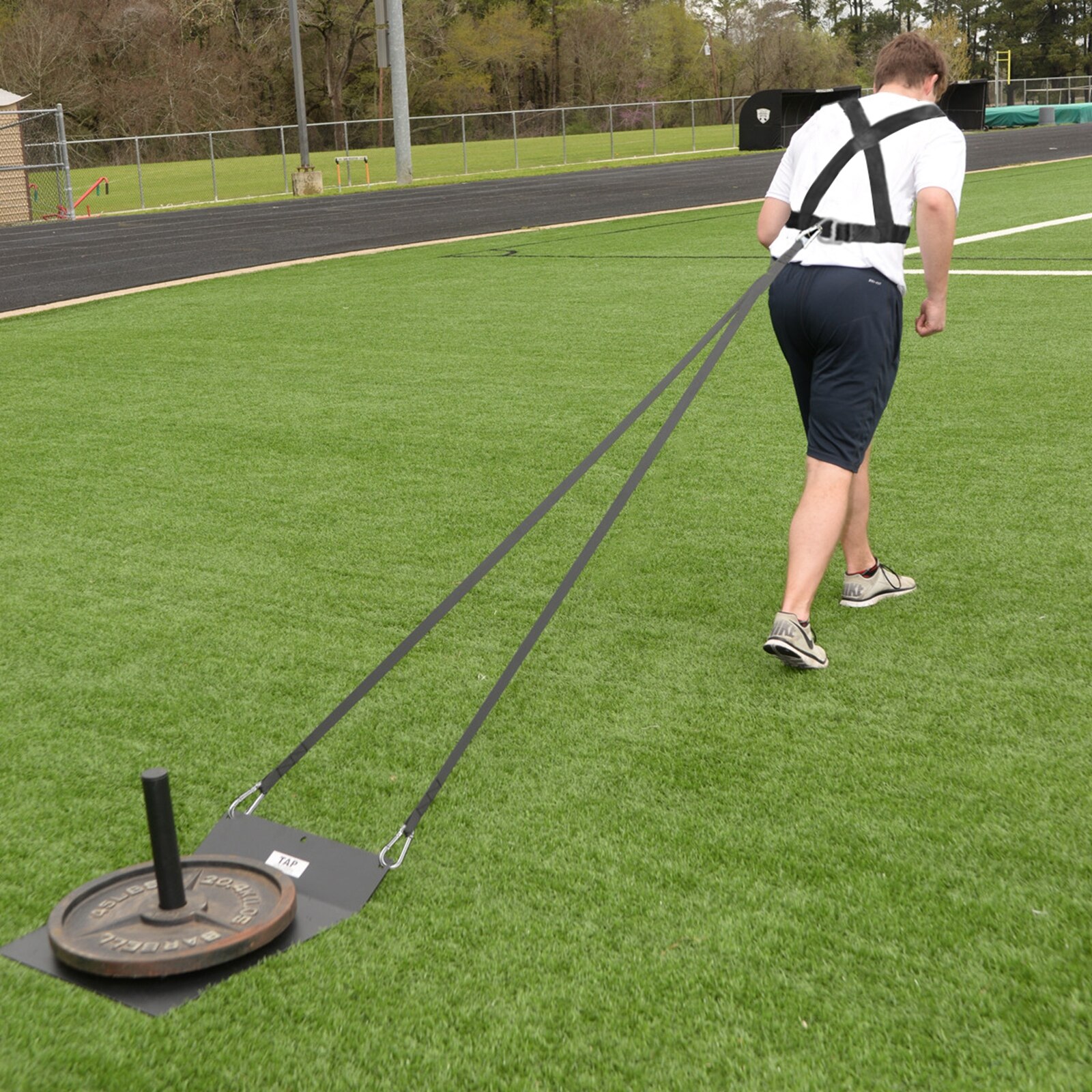 Sled Harness Tire Pulling Harness Adjustable Padded Shoulder Harness Strength Training Equipement with Pulling Strap