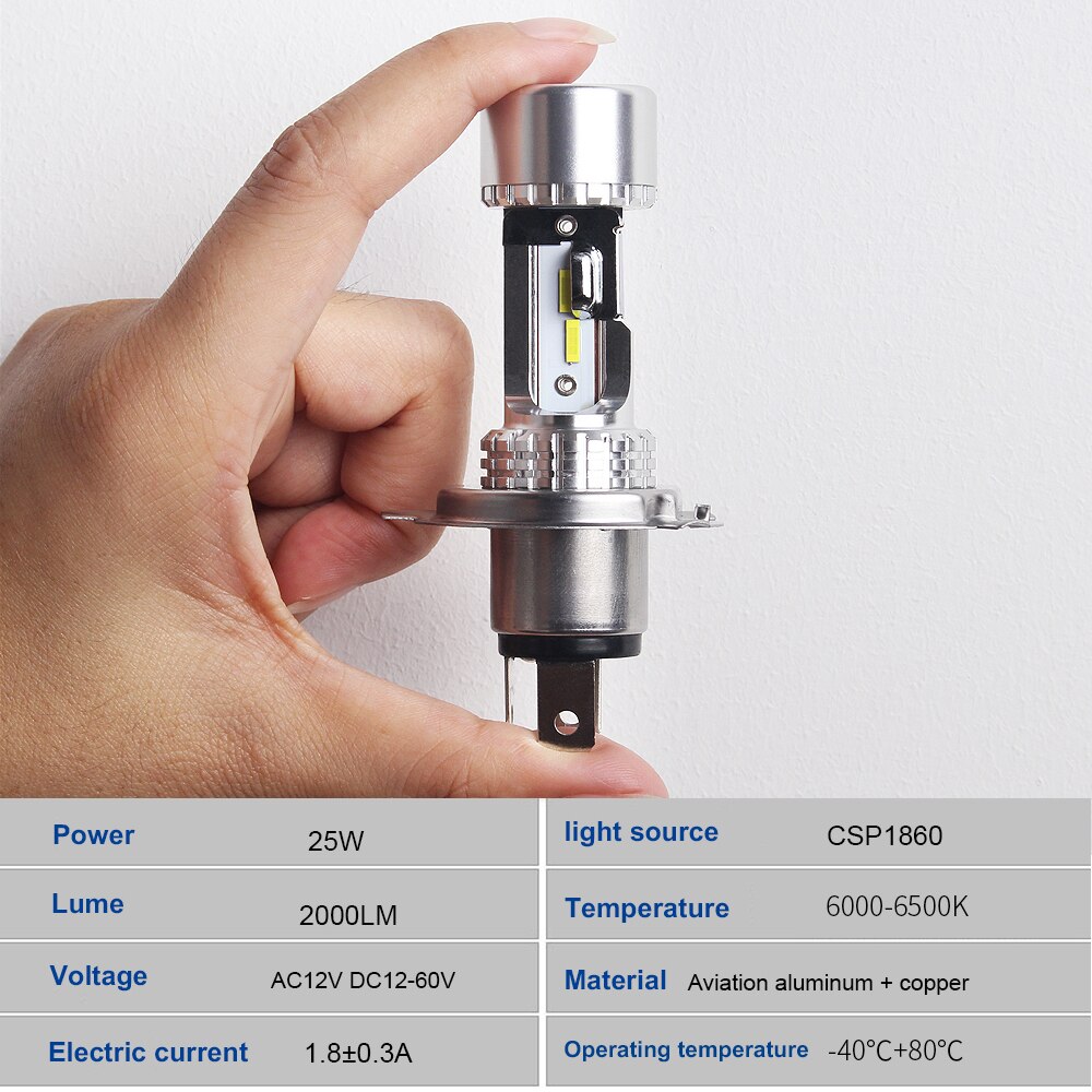 Zoegneer LED Motorrad Scheinwerfer H4 Gelb + Weiß | 1440 Lumen, 6000K Für Bessere Sicht
