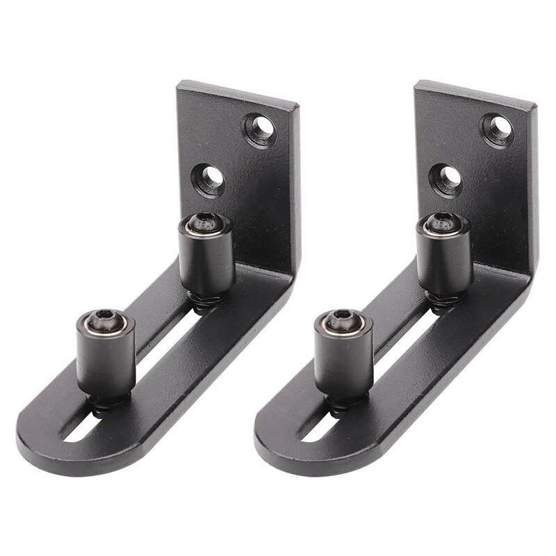 2Pcs Schuur Deur Vloer Gids Glad Boter Lagers Blijven Roller Glijdende Verstelbare Gids Flush Met Floor