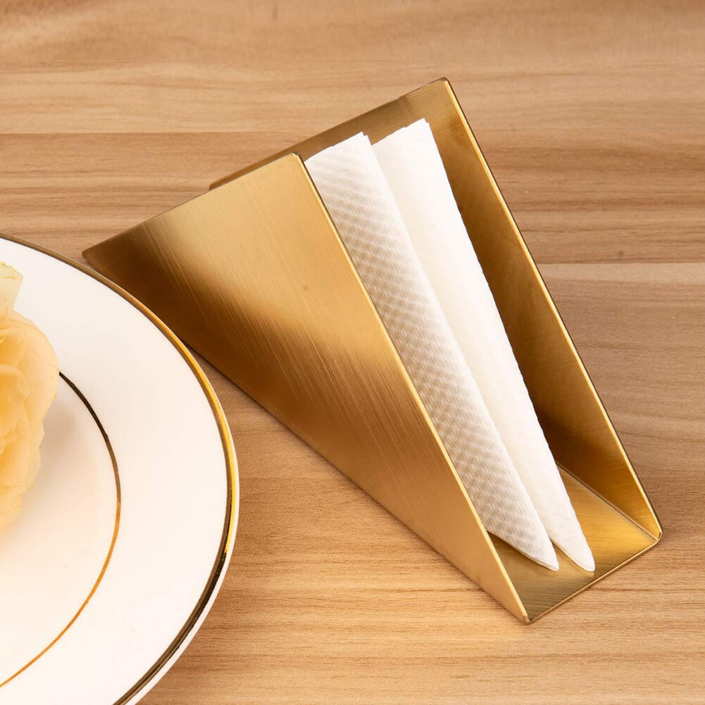 Stainless Steel Triangle Napkin Holder Restaurant Hotel Table Storage Decor Kitchen Accessories Napkin Tissue Holder Dispenser