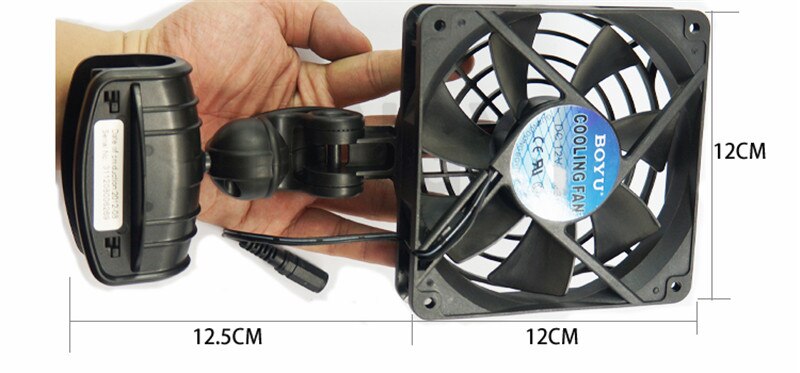 Boyu 1 stk fs -120 15w fs -120a 4w akvarie køleventilator køler justerbar 360 grader akvarium temperaturkontrol lille ventilator