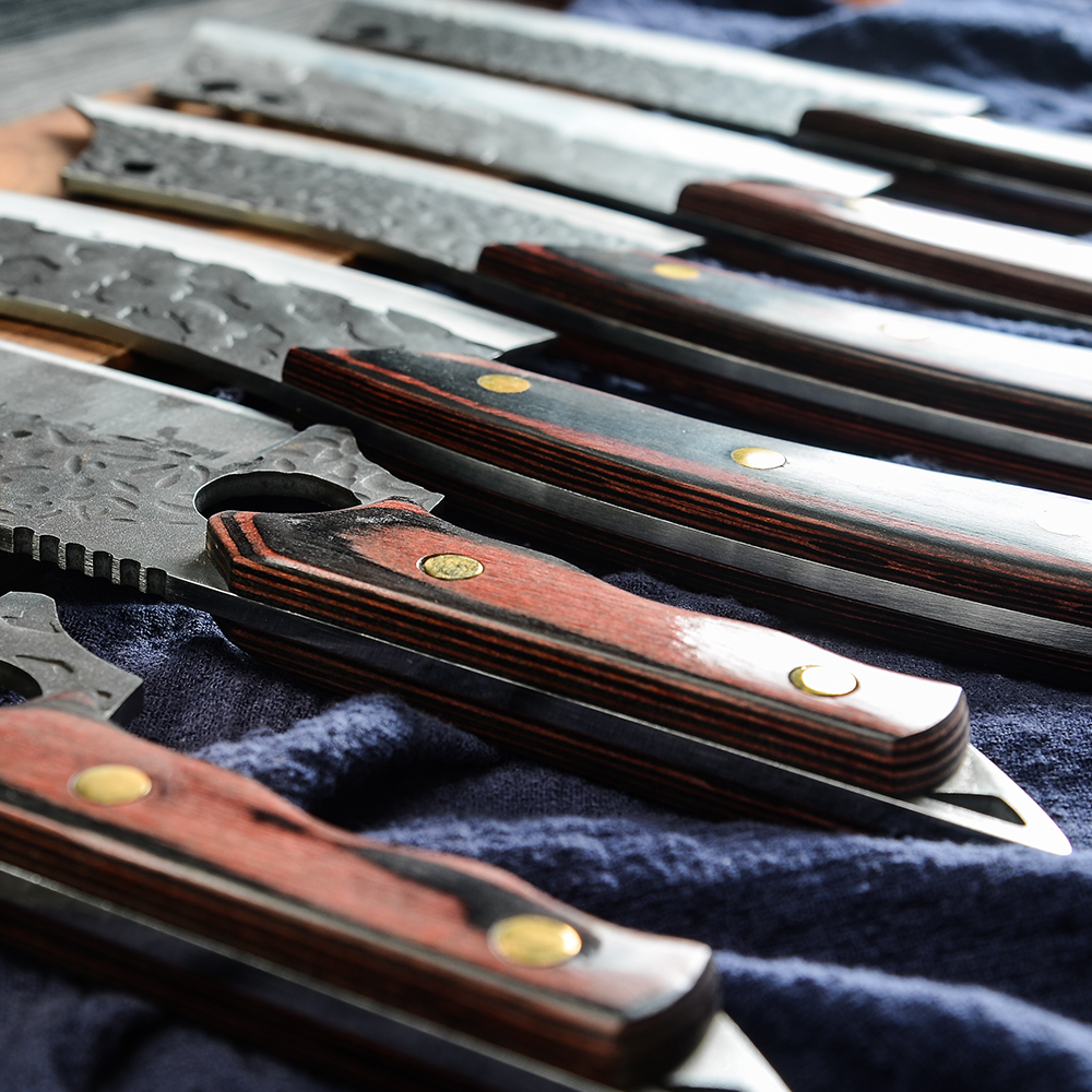 Kitchen Knives Stainless Steel Single Forged Chef Knife Slicing Cleaver Boning Cooking Knife Tool With Full Tang Wooden Handle