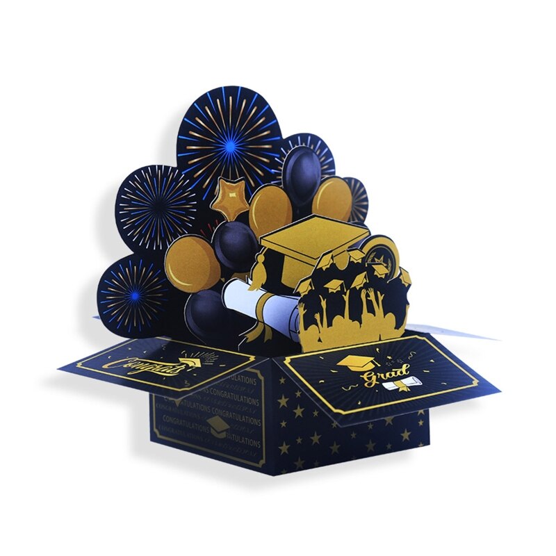 3D Pop Up Card Handmade Graduation Greeting Cards Congratulations Card for College High School Congrats Grad Cards