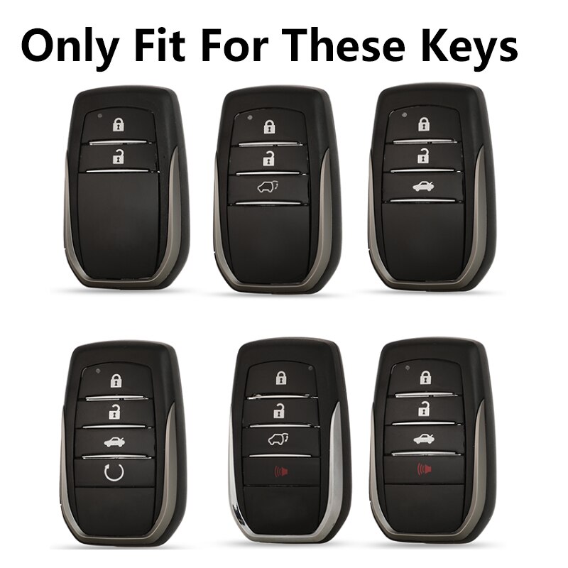 Soft tpu 2 3 4 napin kaukosäädin auton avaimen kuoren suojakotelo toyota chr c-hr land cruiser 200 avensis auris corolla älykäs avaimenperä