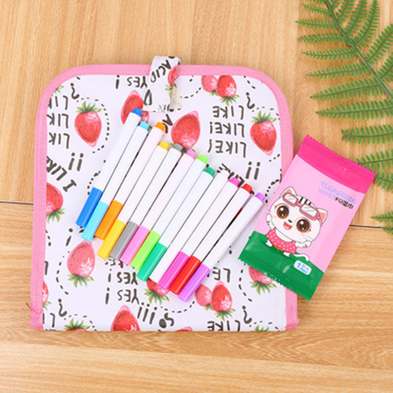 Children's Reusable Water Drawing Book Baby Magic Cartoon Portable Erasable Graffiti Painting Books Foldable Blackboard With Pen