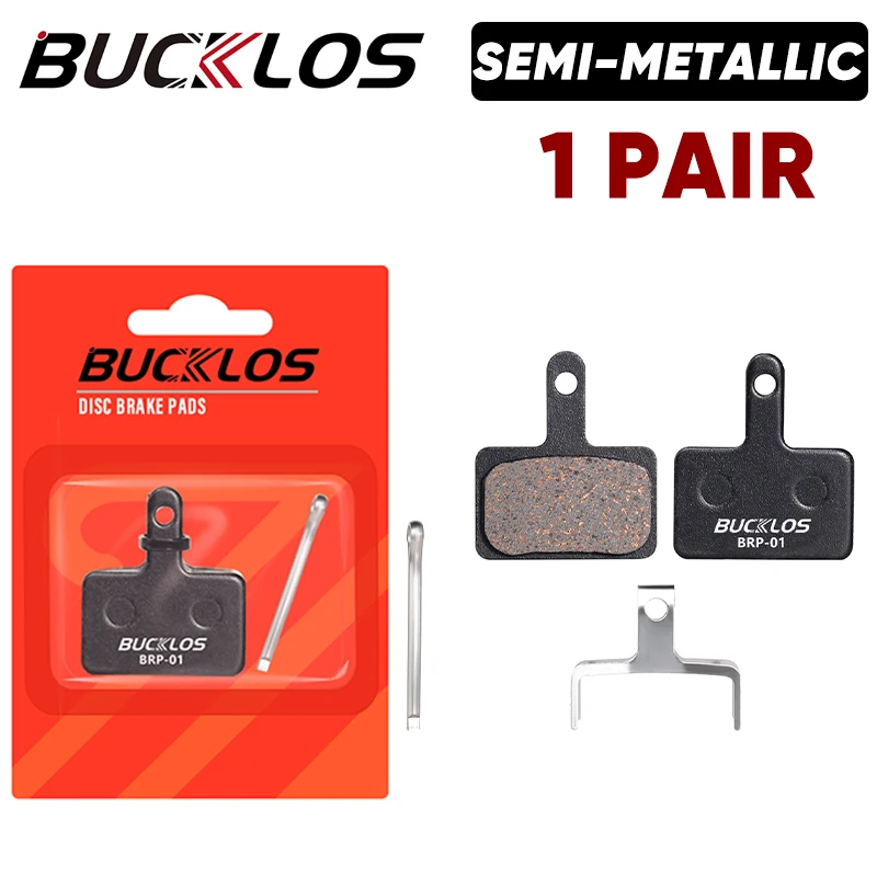 BUCKLOS Bicycle Brake Pads for Shimano B01S MT200 XOD E-bike Resin Semi-Metallic MTB Hydraulic Disc Brake Pad Bike Brake Parts: Red