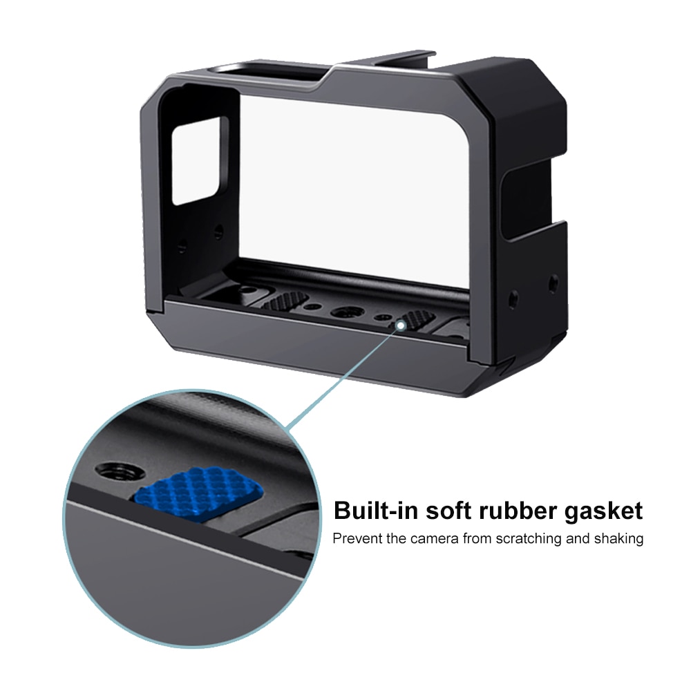 Ruigpro-jaula de Metal con zapata fría para luz LED, carcasa protectora de borde para micrófono, Vlog, Insta360 One R