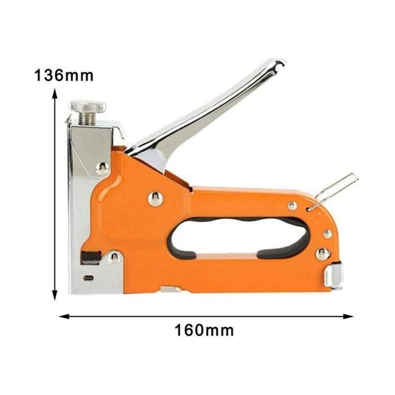 1pc perfekte kraftige stiftepistoler 3 in 1 stiftestifter med 600 stifter polstring hjemmebruk manuell spikerpistol kode trebearbeiding