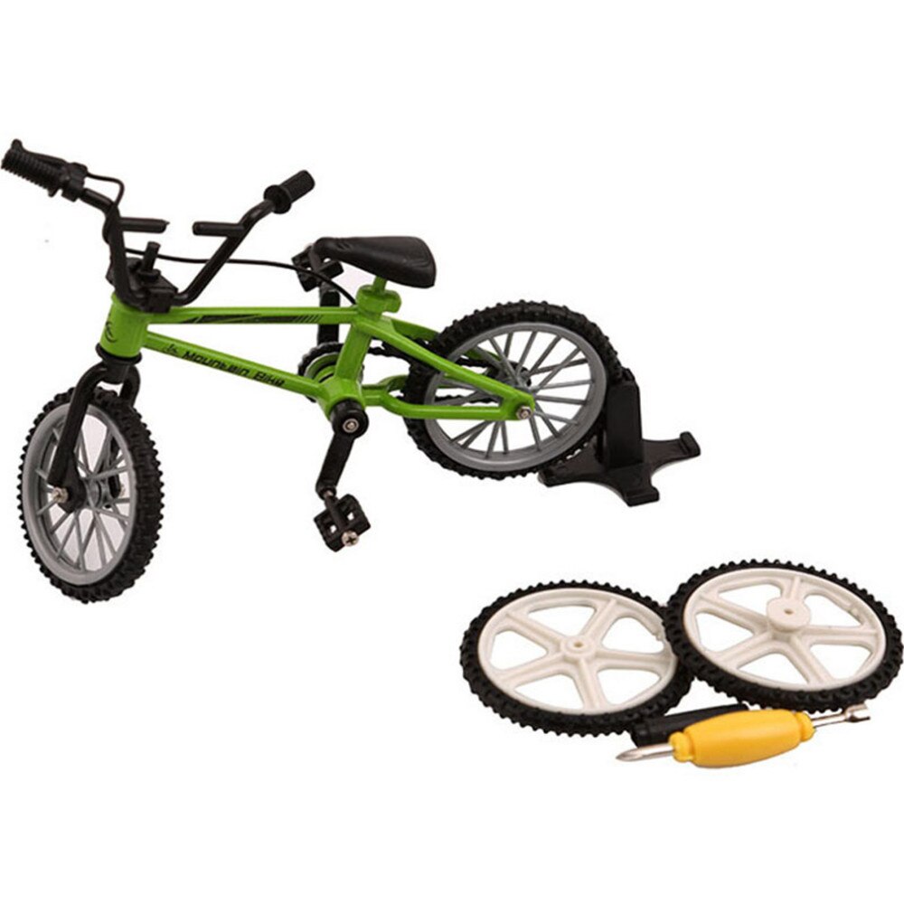 Legierung Mini BMX Finger Mountainbikes Spielzeug Einzelhandel Kasten + 2 stücke Ersatz Reifen Mini-Finger-bmx Fahrrad kreative Spiel Für freundlicher: Grün