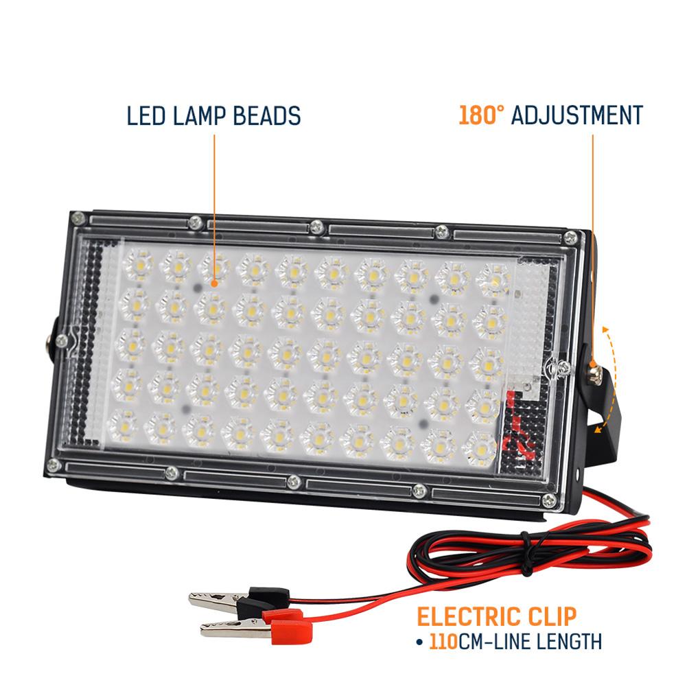 1 pakke 12v 50w led projektører led projektører  ip66 vandtætte 5000lm udendørs super lyse sikkerhedslys til udendørs