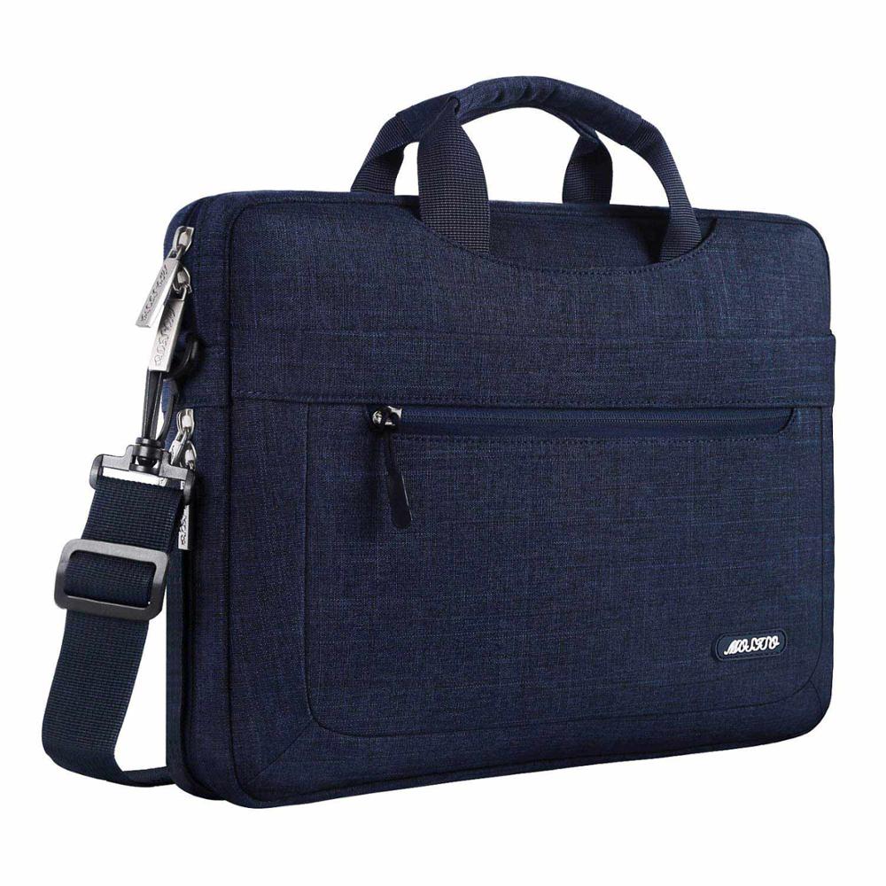 MOSISO Laptop Shoulder Bag - Waterproof Messenger Case for 13-17 inch Laptops - Business & Travel Handbag: Navy Blue / 13-inch