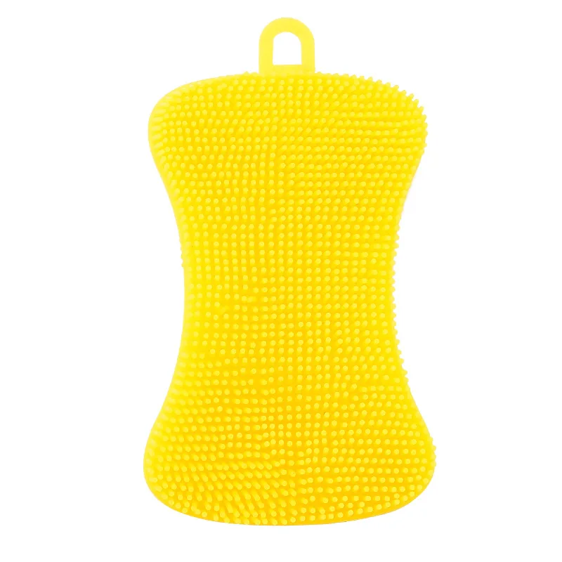 Esponja de silicona para cocina, depurador para lavar platos, esponja de limpieza para el hogar, utensilios de cocina, accesorios de cepillo para platos, 1 Uds.: Verde militar