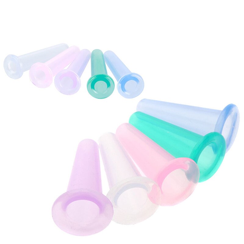 4 Stuks Siliconen Cupping Cup Vacuüm Gezicht Massage Cup Gezicht Lichaam Cupping Zuignappen Facial Been Arm Ontspanning Gezondheidszorg tool