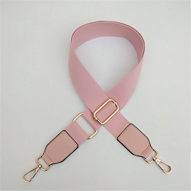 HJKL pure color cotton woven belt with pu leather long shoulder belt adjustable single-shoulder slant shoulder bag accessories