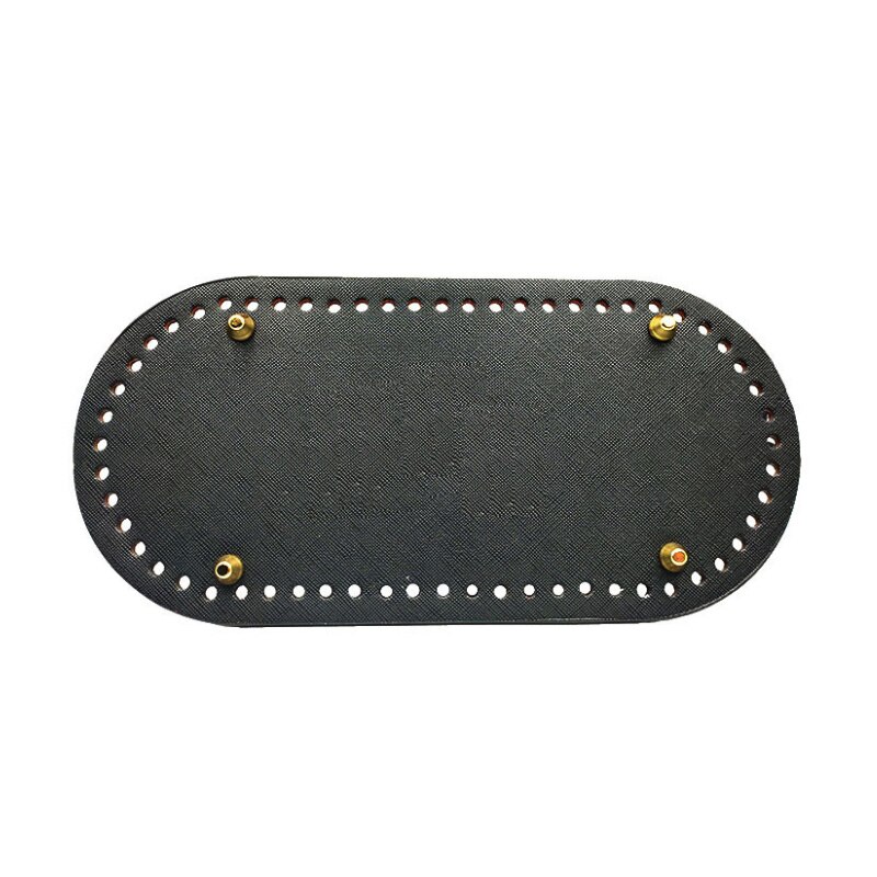 Owalne długie dno do torby z dzianiny PU skórzane akcesoria do toreb ręcznie dno z 52 otworami DIY torba szydełkowa dno 22x10cm: 8