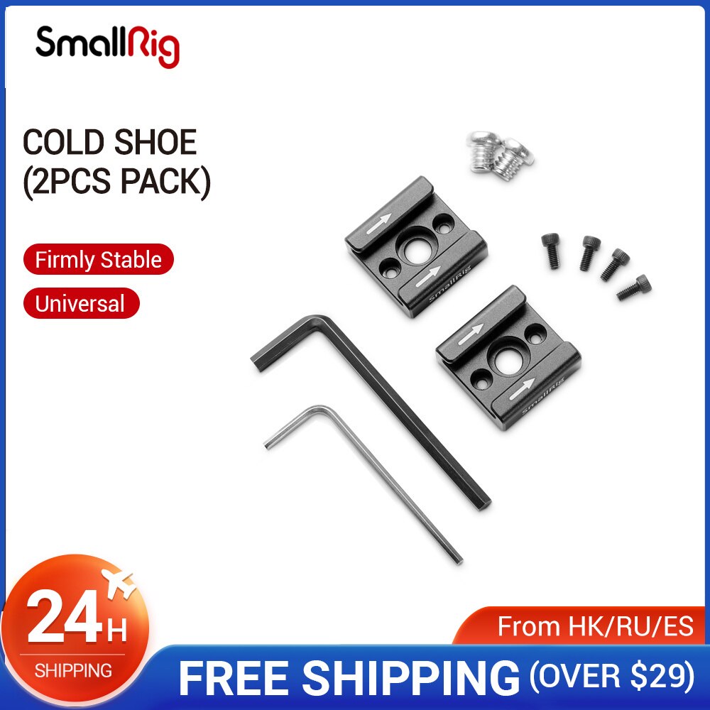 SmallRig Cold Shoe Mount Adapter With 1/4 Screws To Mount LED Light Monitor Handle Microphone 2 PCS DIY Camera Rig Set -2060