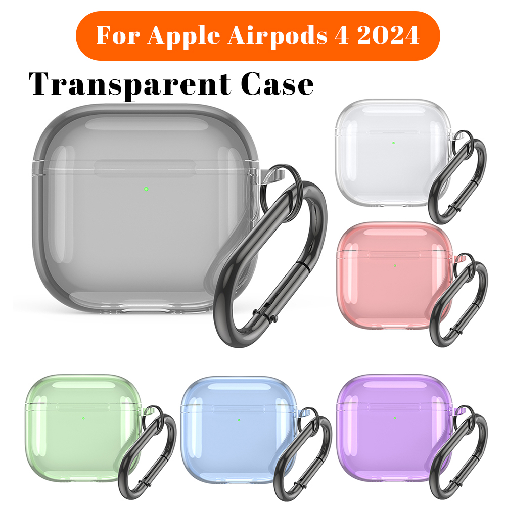 Funda protectora transparente para Airpods 4, cubierta de silicona para auriculares, para Apple AirPods 4 2024, novedad de 2024