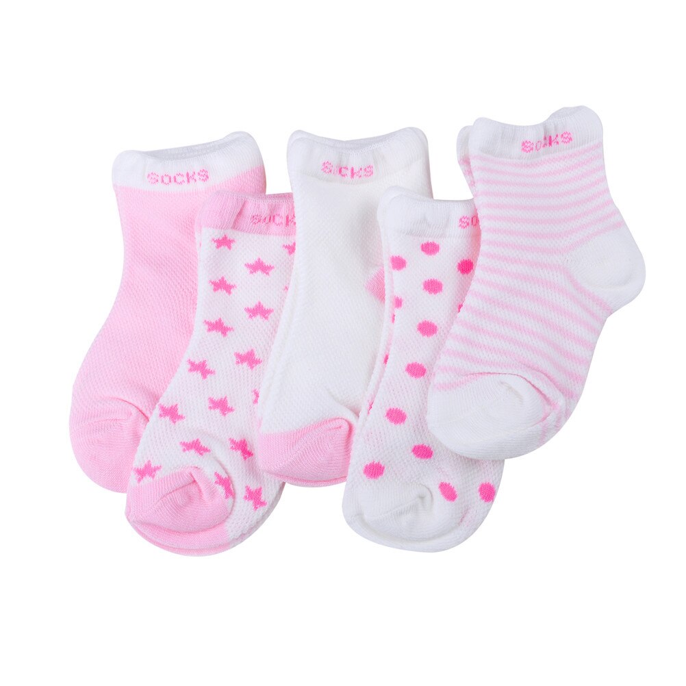 5 pares/set bebê meias bebê menino menina algodão impresso meias recém-nascido infantil crianças macio cinza rosa azul laranja 0-6 m