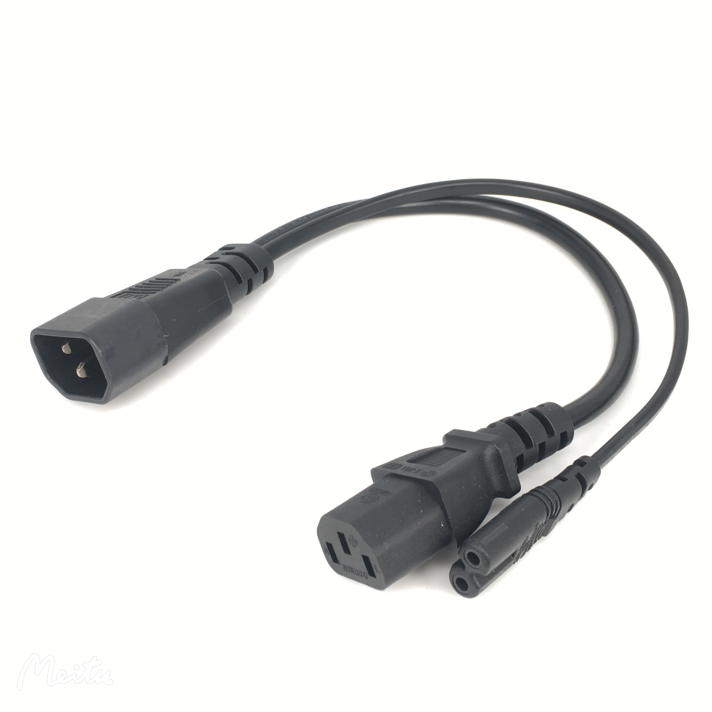 IEC320 C14 Naar IEC320 C13 + C7 Y Netsnoer Splitter Kabel Adapter Kabel Voor PC Monitor Scanner En Printer