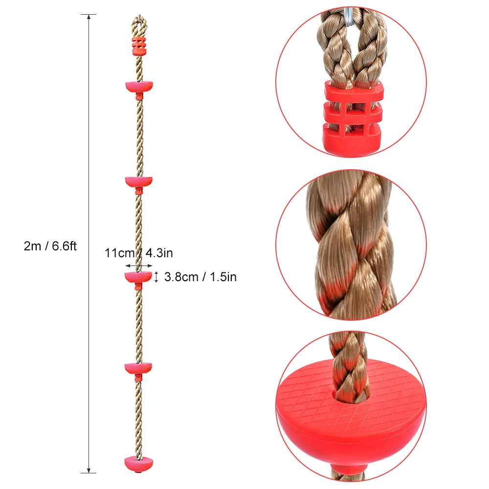 Kids Climbing Rope for Swing Set Rope Ladder Outdoor Tree Backyard Playground Equipment