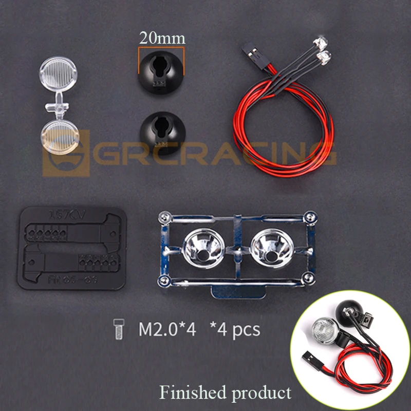 2pcs Led Spotlight Headlamp Dome Light 18/20mm for 1/10 1/8 RC Crawler Car Traxxas TRX4 G500 TRX6 G63 AXIAL SCX10 RC4WD D90 TF2: Burgundy