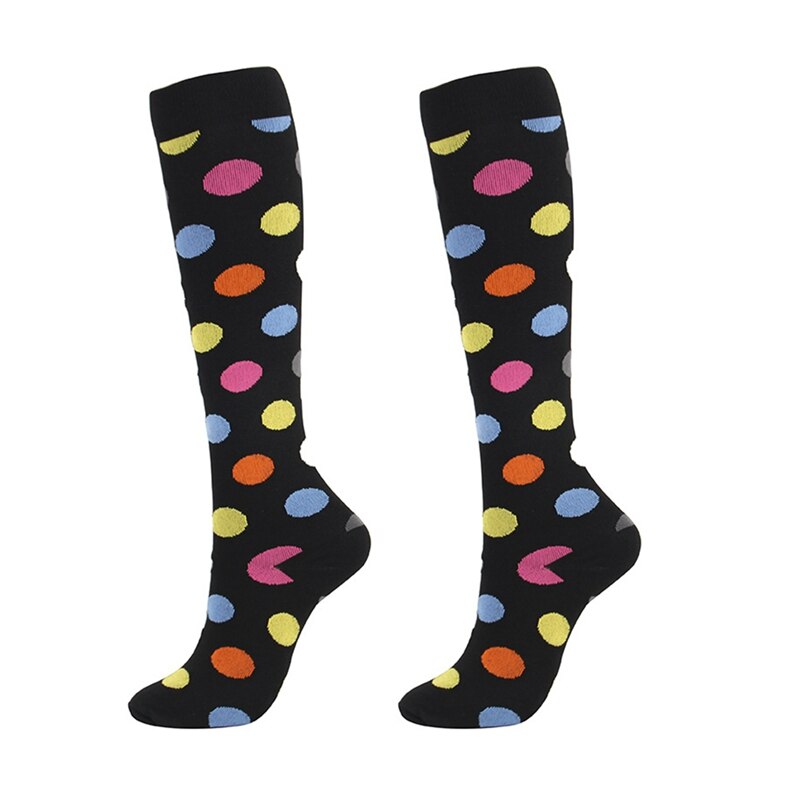 Compressie Sport Sokken Mannen Vrouwen Knie Hoge Gedrukt Nylon Kousen Schoeisel Accessoires.: K / S/m