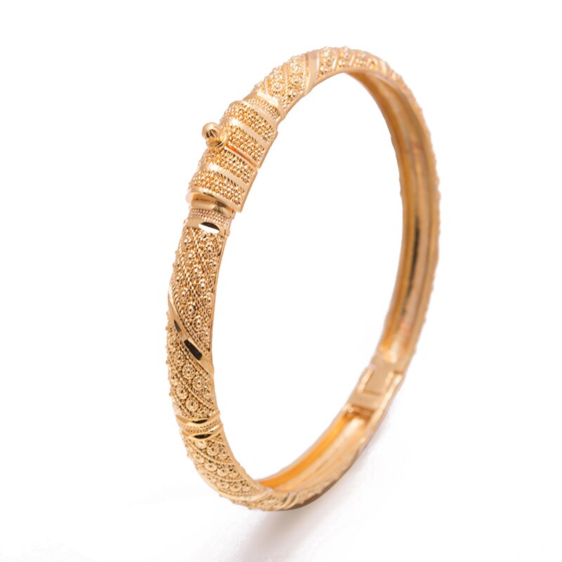 4 unids/lote 24K Dubái Crown Cuff Color oro brazalete pulsera de puede abrir mujeres hombre joyería cobre gran anillo brazalete joyería