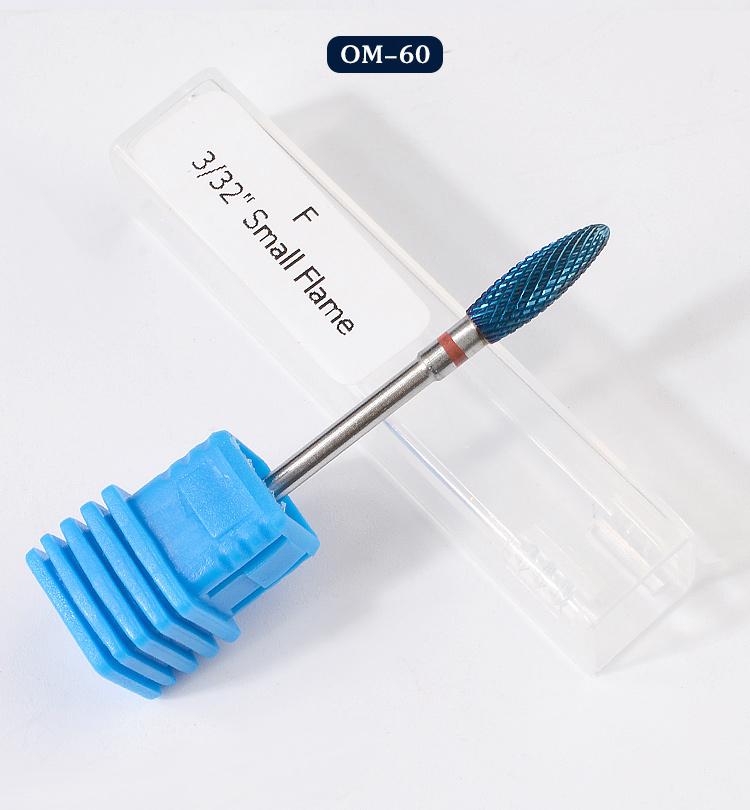 5 Types Tungsten Carbide Burrs Nano Coating Nail Drill Bits Blue Metal Drill Bits For Manicure Electric Drill Accessories: OM60