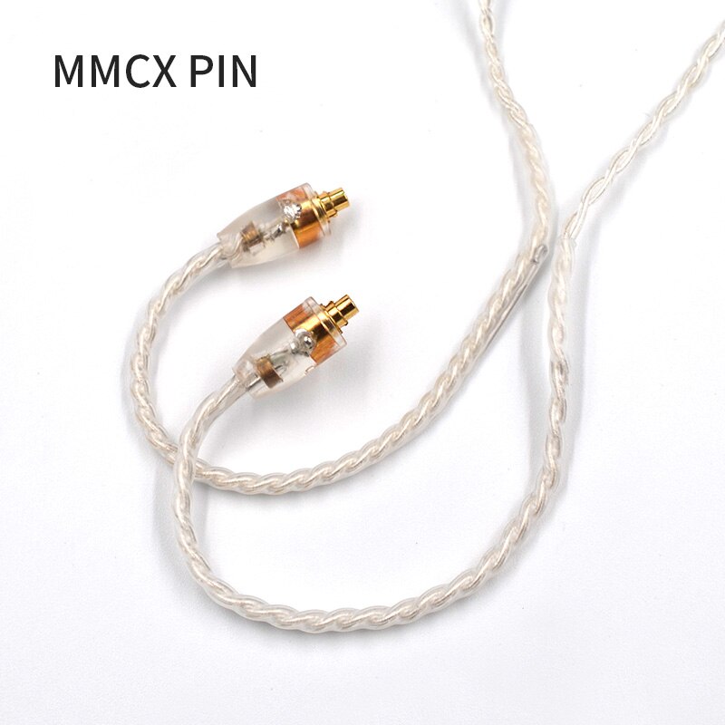 KZ Lightning Silver Plated Cable for iPhone 2Pin/MMCX Connector Plated Silver Upgrade Cable For KZ ZSN/ZS10/ZST/ES4/AS10/BA10: MMCX Contector