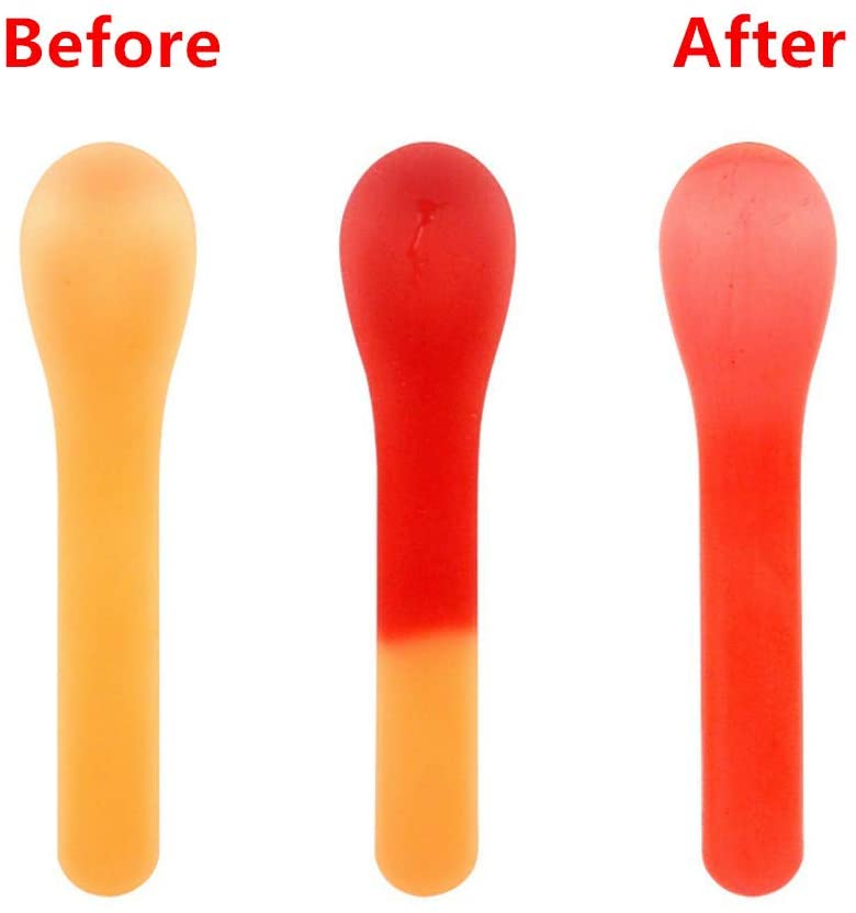10/20/30Pcs Color Changing Plastic Ice Cream Spoons Changes Color When Cold Durable Reusable Colorful Plastic Dessert Spoons: Orange / 20 pcs