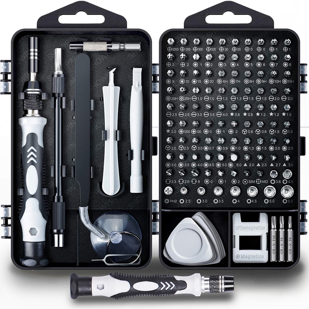 122 in 1 Magnetic Laptop Screwdriver Kit Computer Repair Kit Precision Screwdriver Set Small Impact Screw Driver Set with Case