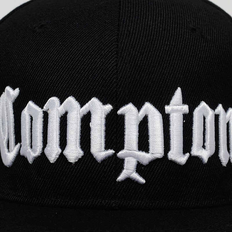 Compton broderi baseball kasket hip hop snapback kasketter flad sportshat til unisex justerbare farhatte