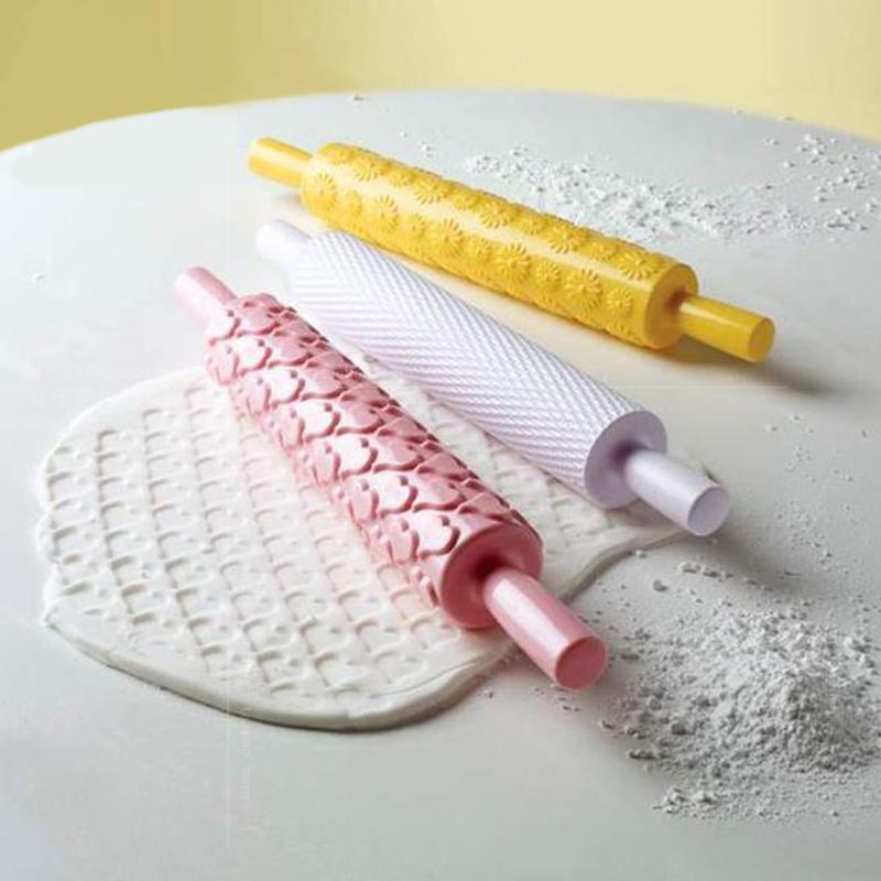 1 pc Verschillende Patronen Deegroller Handleiding Deeg Roller Plastic Pasta DIY Fondant Embossing Deegrol bakvormen gereedschap