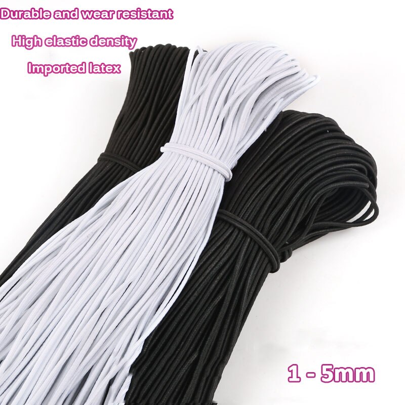 1MM-5MM Runde Elastische Gummibänder Elastische Seil Bekleidungs Maske Elastische Band für DIY Schmuck NäHenne Zubehör handwerk Liefert