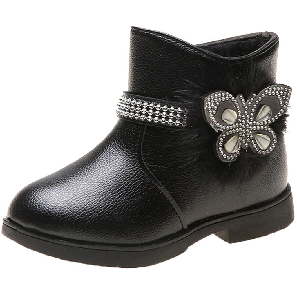 Botas Martin de cuero para niña, zapatos para niña, botas cálidas antideslizantes, botas de fondo suave a la , zapatillas de deporte para niño