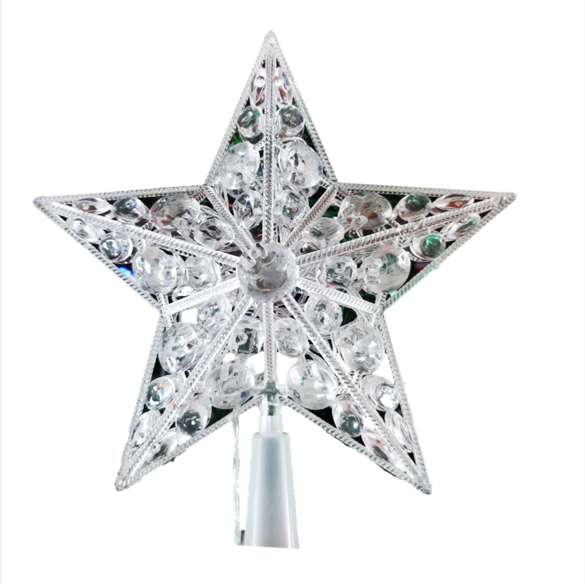 Árbol de Navidad LED de 17CM, decoración superior de estrellas, cuento de hadas, luces de estrella de cinco puntas, decoración de en casa, caja de batería