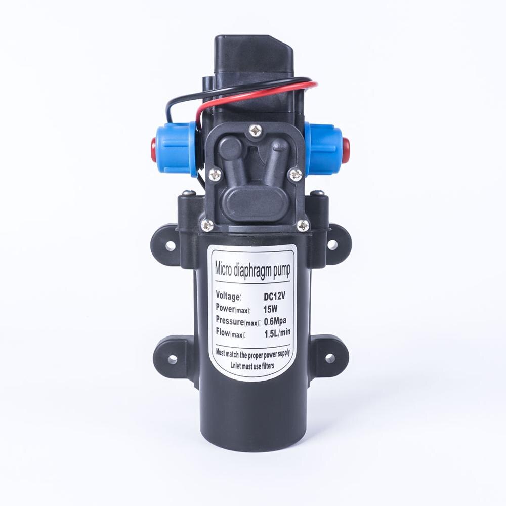 Mini DC 12V 15W 130PSI 5L / Min Water High Pressure Diaphragm Pump Self-Priming Pump Automatic Switch For Garden Wagon: Default Title