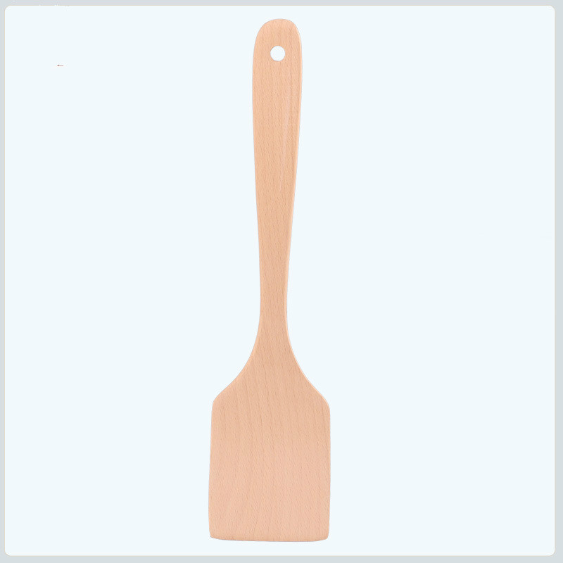 Pala de Cocina de madera antiadherente de 33cm pala de cocina de madera de haya sin pintura