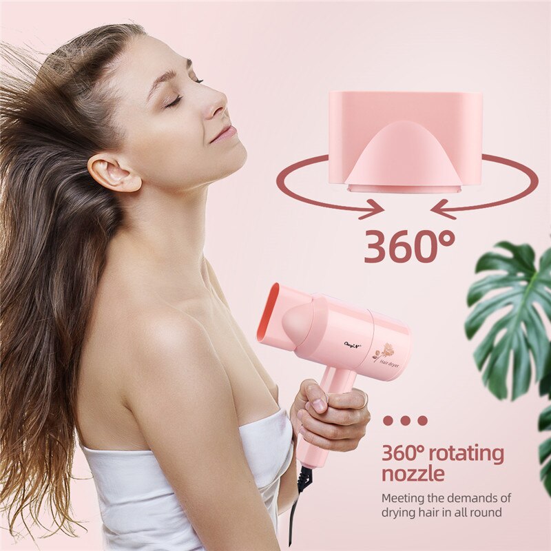 CkeyiN-secador de pelo potente, compacto, ligero, 500W, de secado rápido, de poco ruido, para viaje