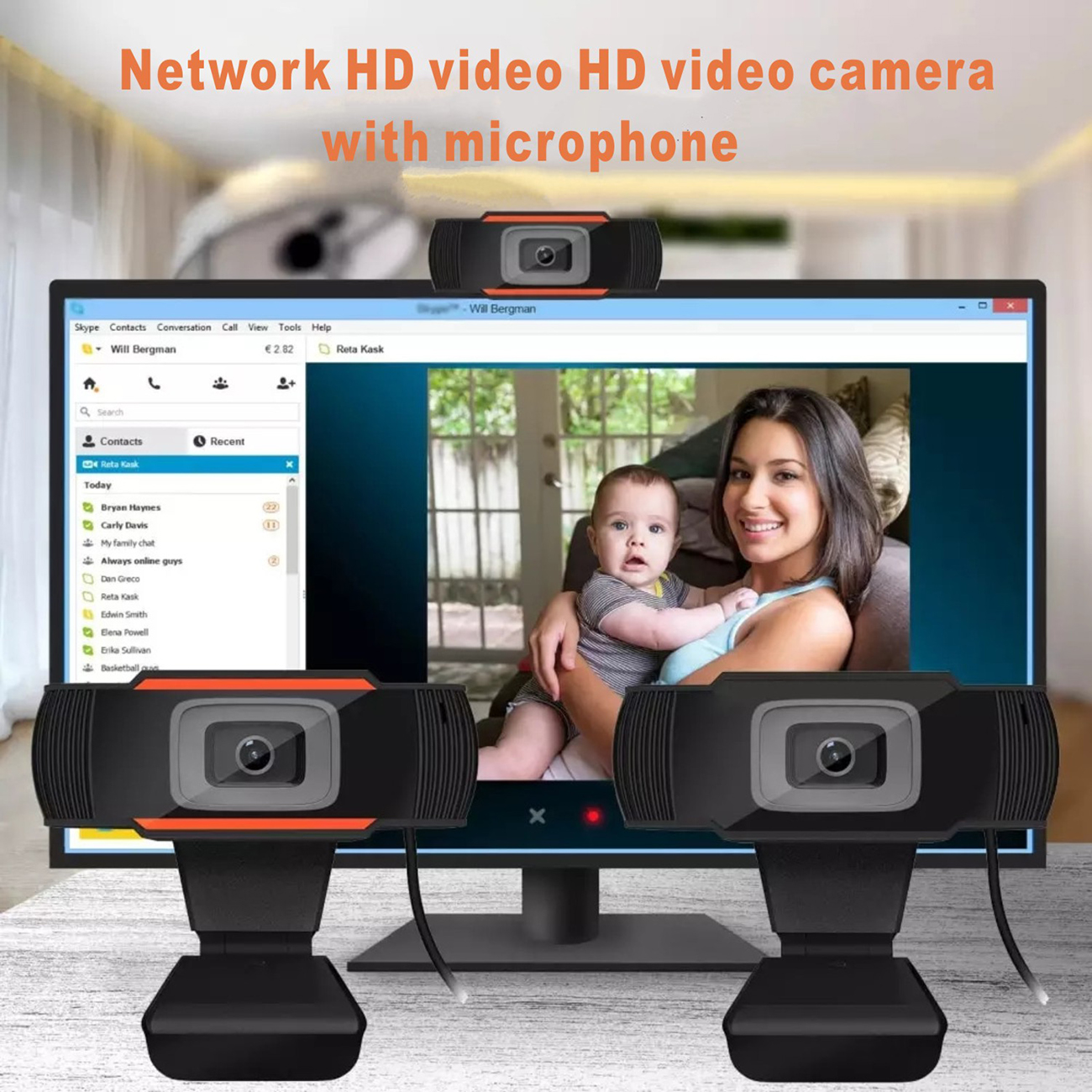 Wired Camera USB Connect HD Full 1080P Computer Device Webcam Plug and Play For Webcast Video Chat With Privacy Cover Household