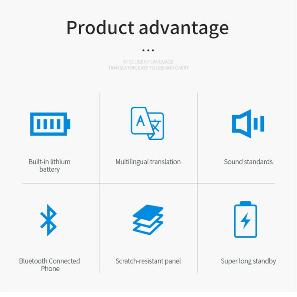 Newest K6 Translator 68 Language Instant Voice Translator Wireless Bluetooth Travel Translator Portable Two-way Language Learner