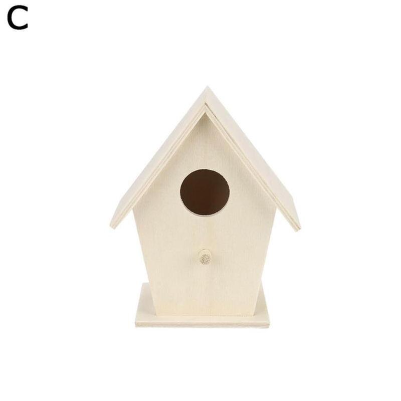Wooden Bird Simple Nest Hanging Bird House Natural Wooden Bird Cage Resting Place Wall-mounted Outdoor Garden Tree Birdhouse: C