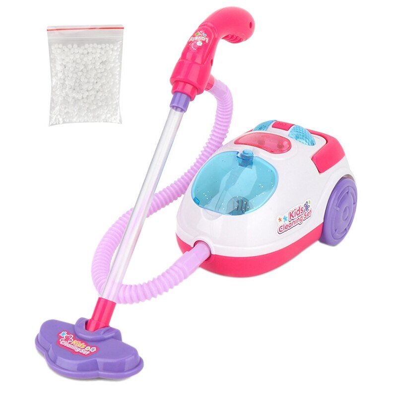 Pretend Play Toy Vacuum Cleaner Toy for Kids Housekeeping Cleaning Trolley Play Set Mini Clean Up Cart: Default Title