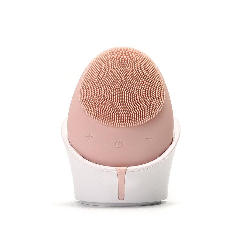 Gezicht Reinigen Borstel Elektrische Siliconen Gezichtsreiniging Borstel Sonische Gezicht Borstel Porie Reinigen Draadloze Oplader Gezichtsreiniger: Pink 2