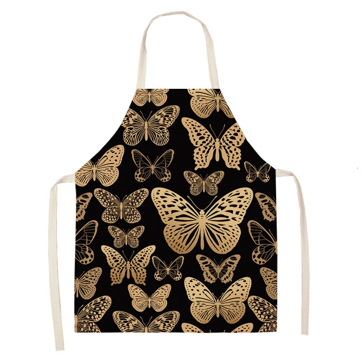 1pc Butterfly fartuch bez rękawów bawełniana pościel nadruk w kwiaty kuchnia fartuszek kobiety domowe gotowanie pieczenia talia Bib 53*65cm: WQL0147-27