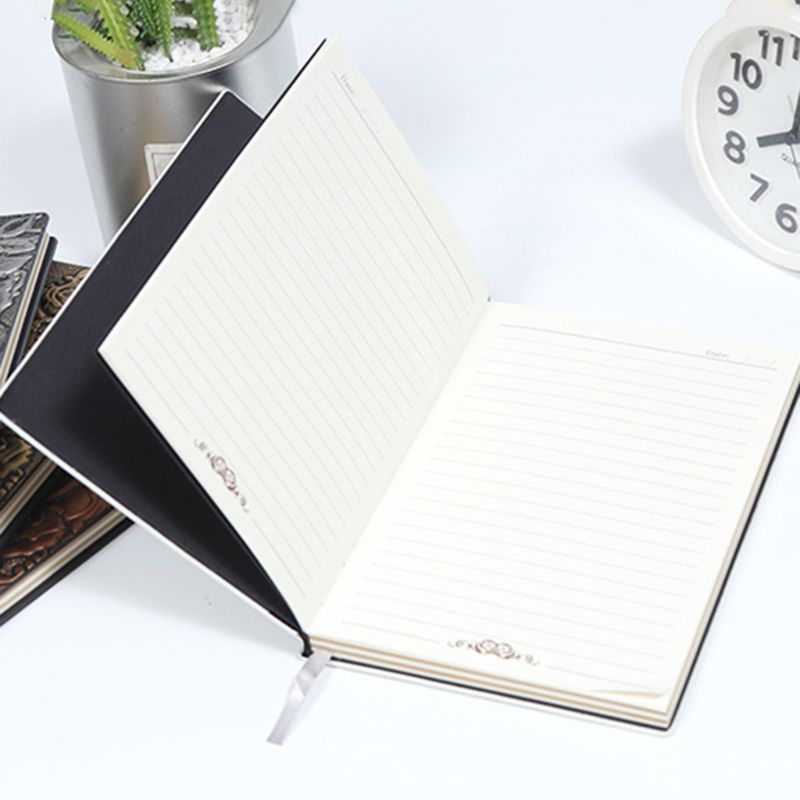 Skull Flower Embossed A5 Leather Notebook Journal Notepad Travel Diary Planner School Office Supplies