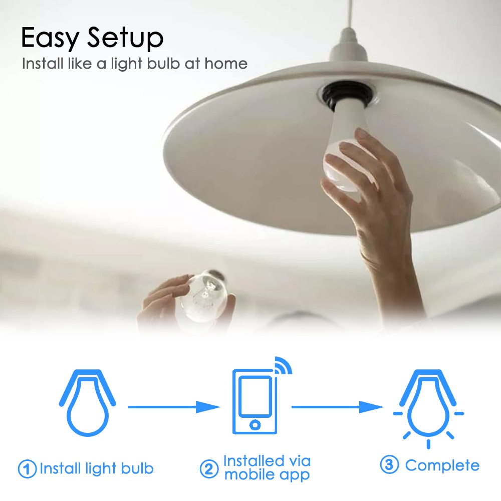 Dimbar 15w e14 wifi smart lyspære led lampe app betjene alexa google assistent stemmekontroll våkne smart lampe nattlys