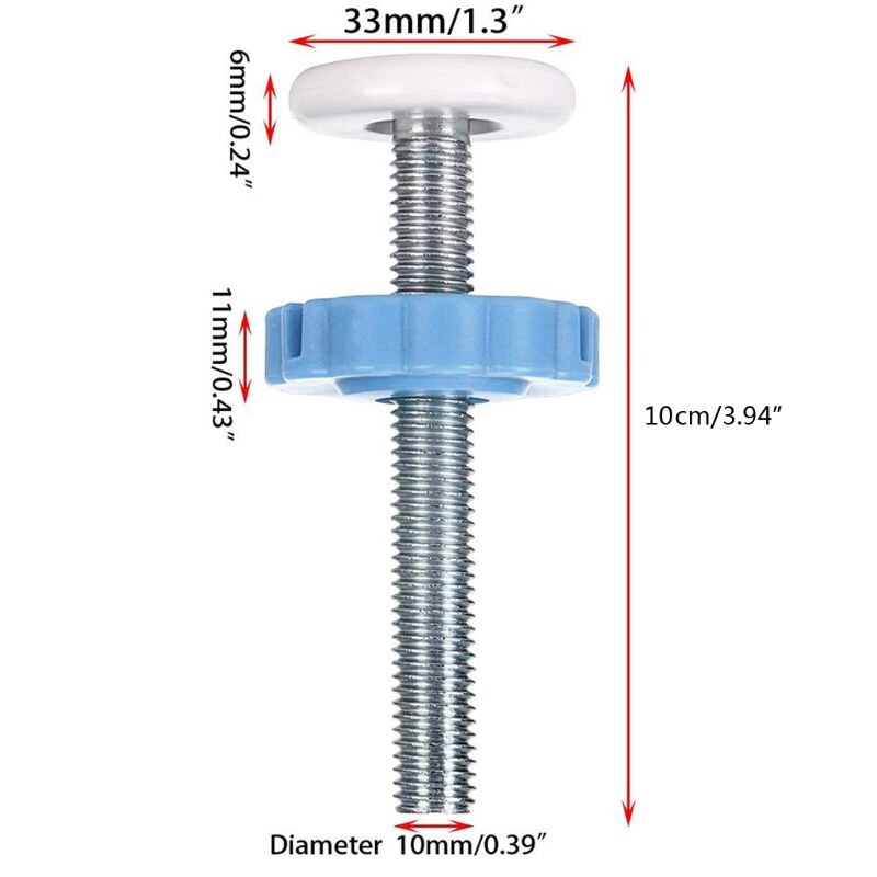 Tornillos de presión para puerta de bebé, varillas de husillo roscado, caminar a través de puertas, M10, 4 Uds.