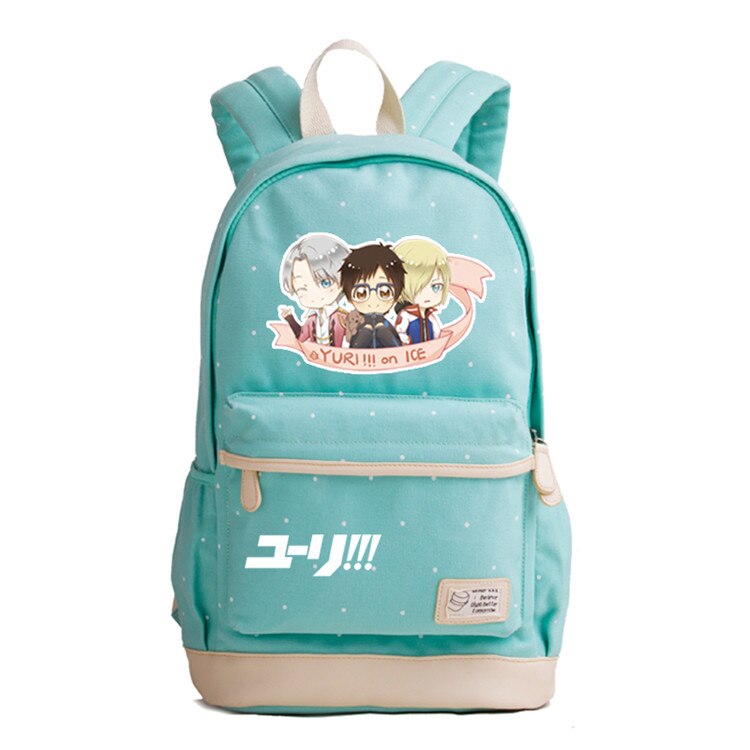 Mochila escolar de lona de verano YURI ON ICE para chicas adolescentes mochila con estampado de Anime Victor Nikiforov mochila Kawaii para mujer: 25