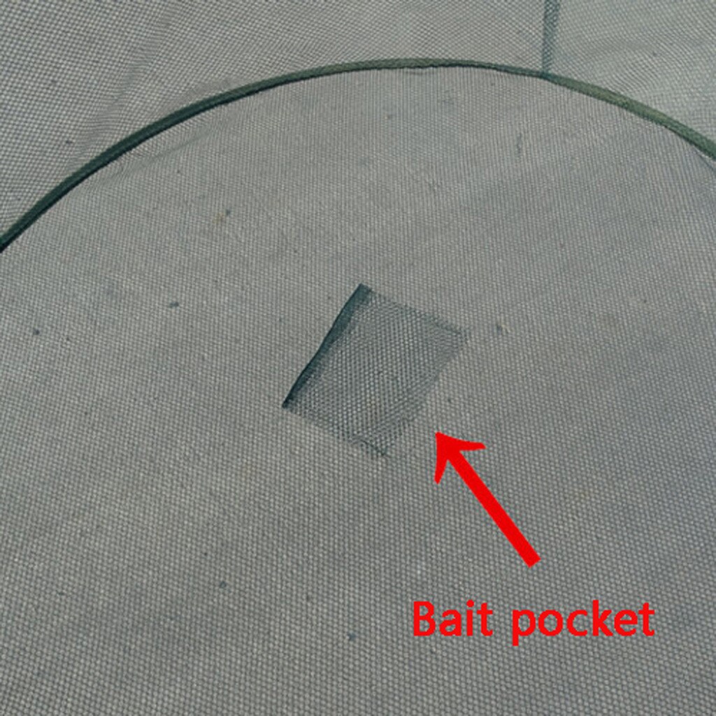 Foldbart stort net fiskeri nylon holdbart landing fiskenet rejer agn krabbe rejer fiskefælde kastet fiskeri netværk кастинговая